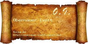 Obernauer Ivett névjegykártya